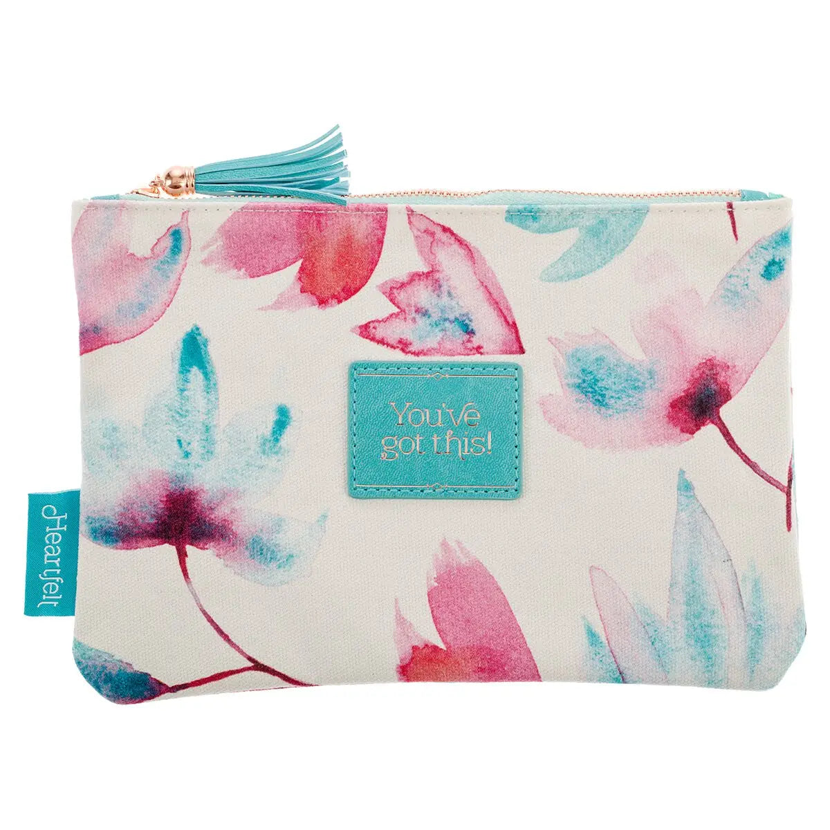 "You’ve Got This!” Floral Zipper Pouch