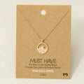 Rose Gold Hammered Wave Circle Pendant Necklace