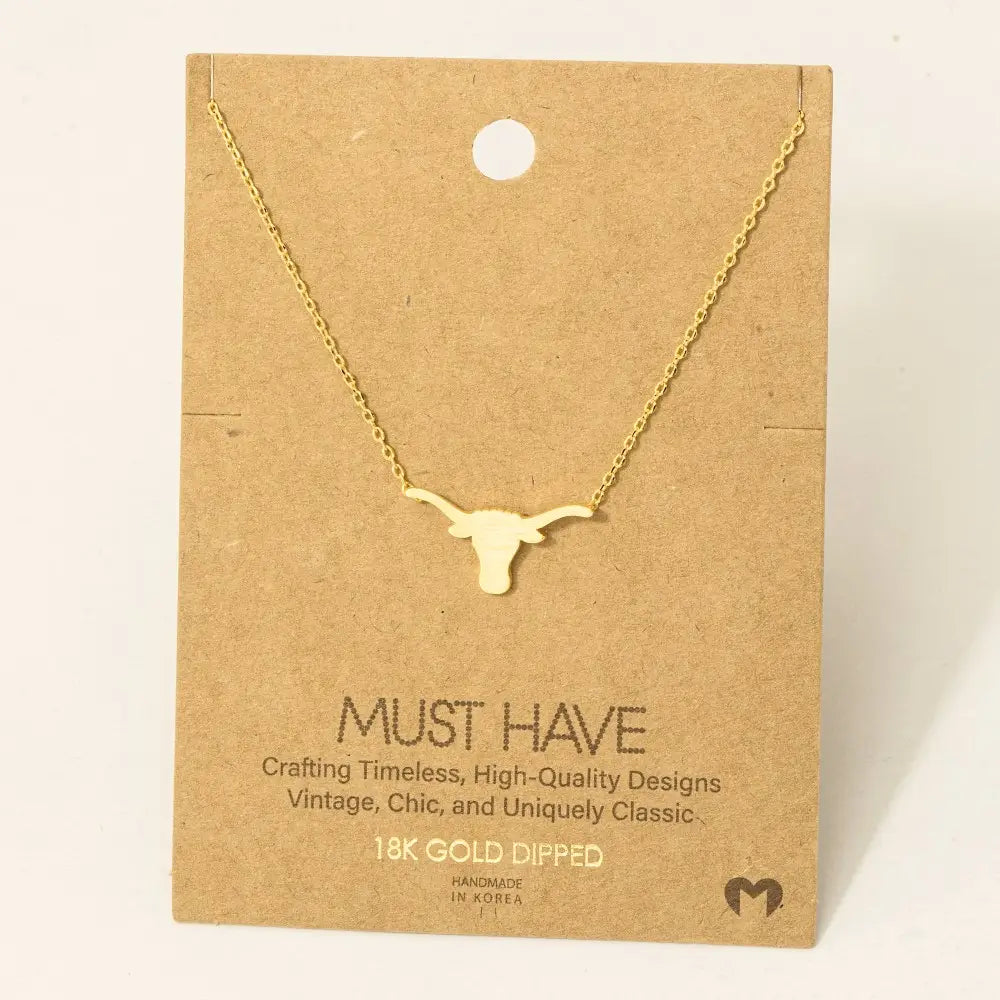 Longhorn Pendant Necklace
