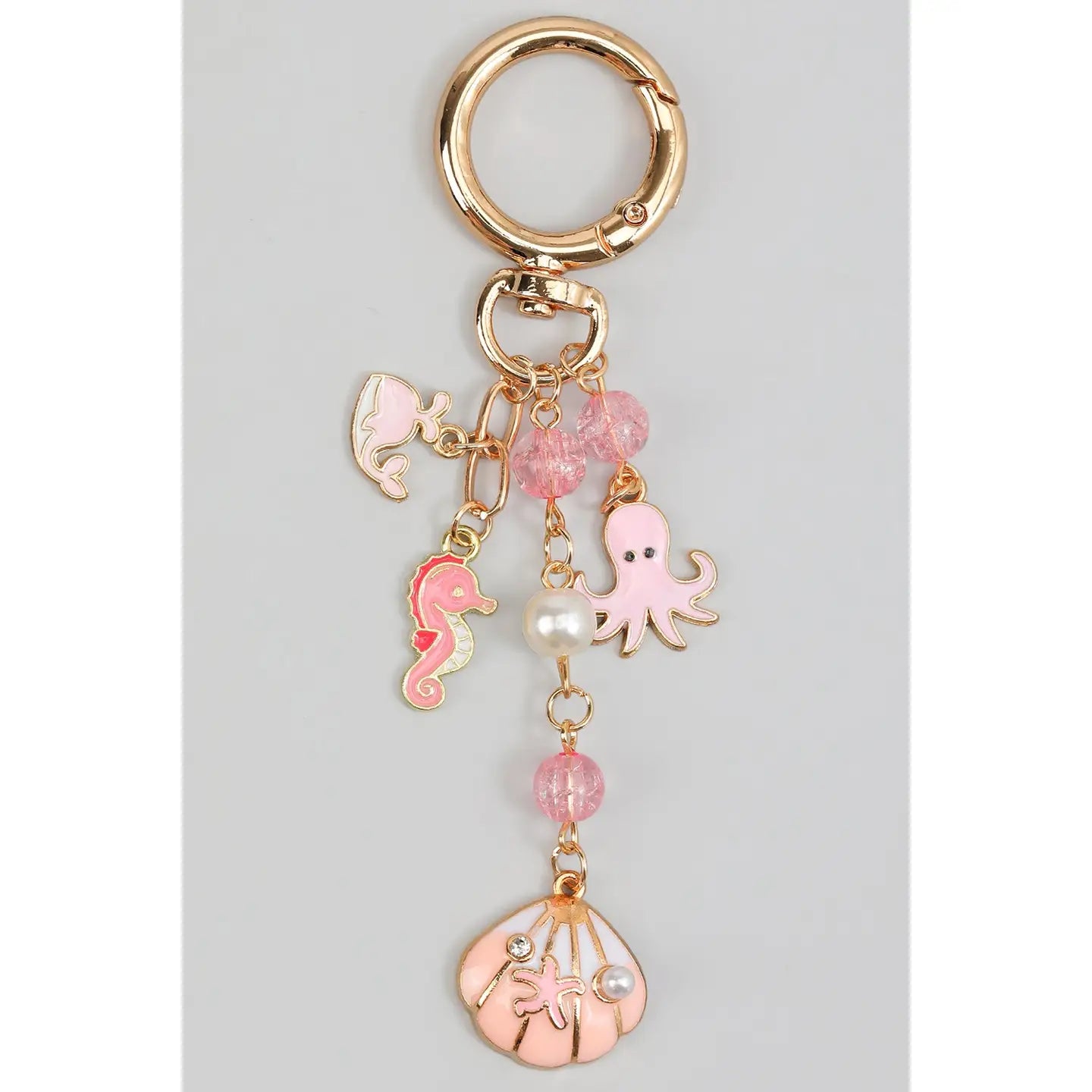 Pink Sea Life Charm Keychain