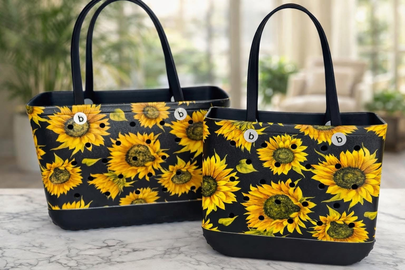 Sunflower EVA Tote Bag | Waterproof Floral Tote