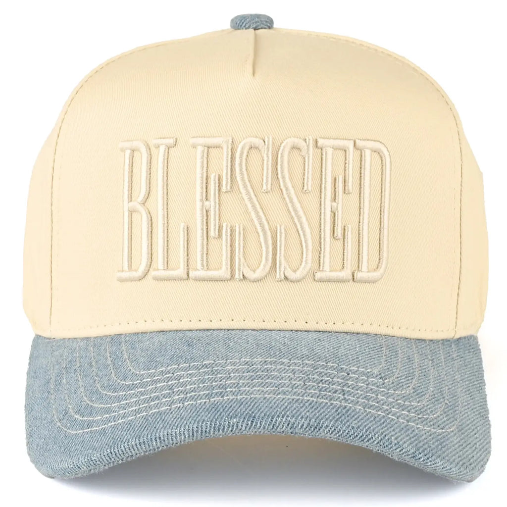Blessed Embroidered Two-Tone Hat