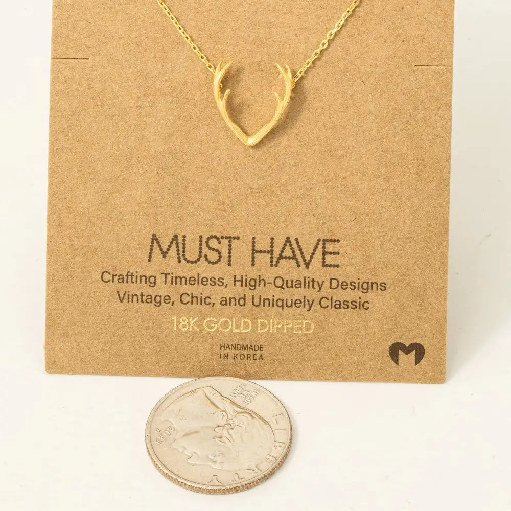Antler Pendant Necklace