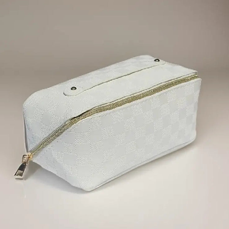 Vegan Leather Makeup Bag | White