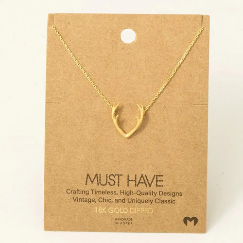 Antler Pendant Necklace