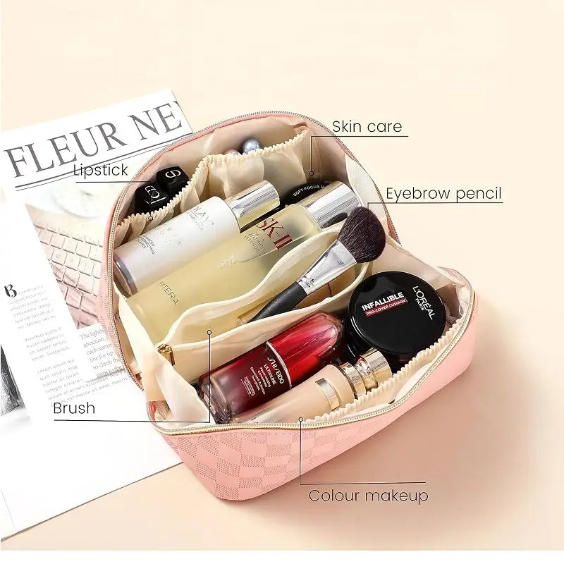 Vegan Leather Makeup Bag | White